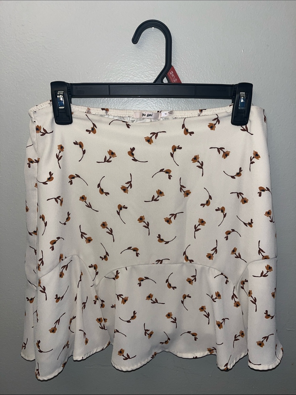 miami Cream Mini Skirt with Mustard Floral Print